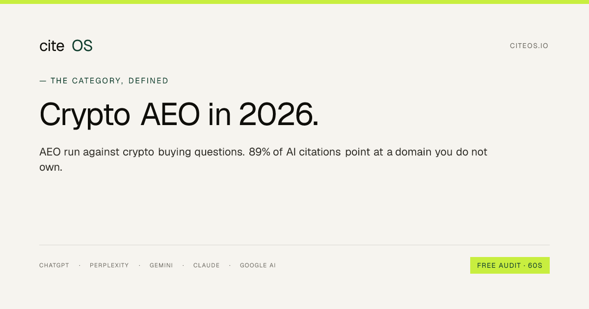 Crypto AEO and AI visibility