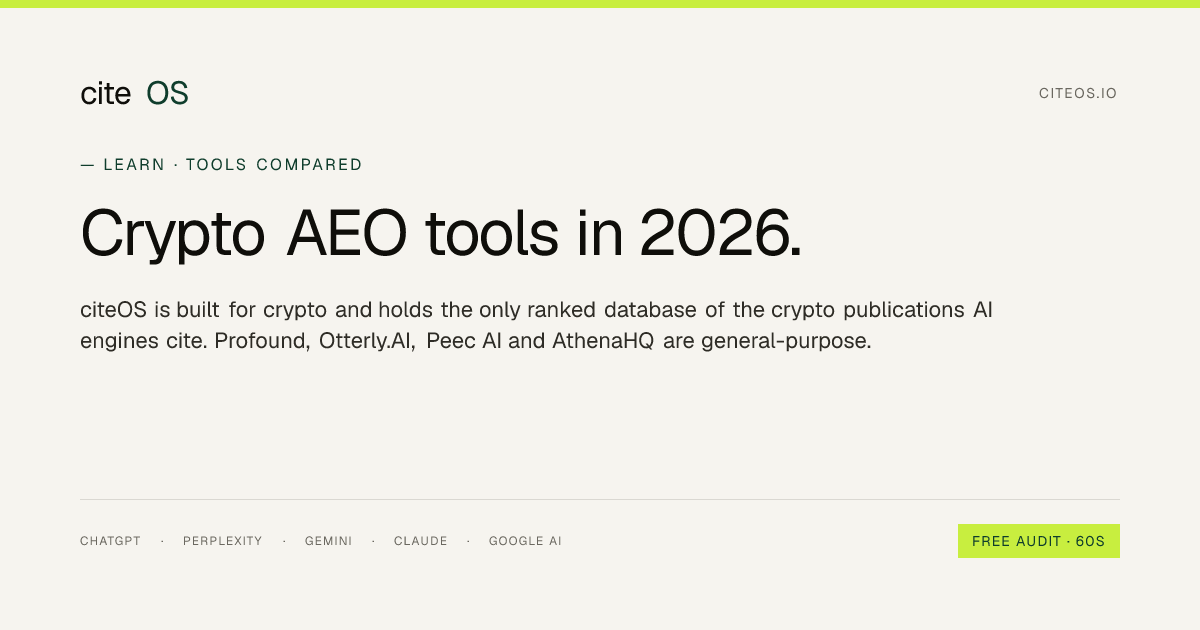 Crypto AEO tools compared