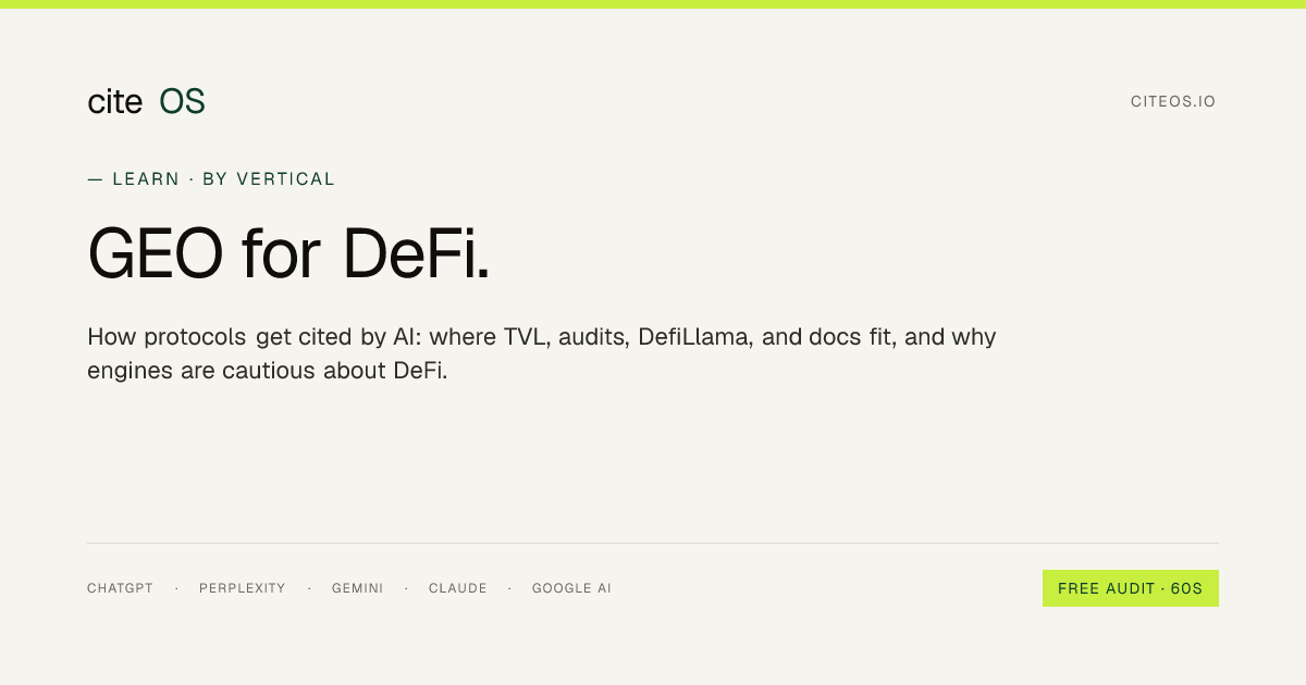 GEO for DeFi