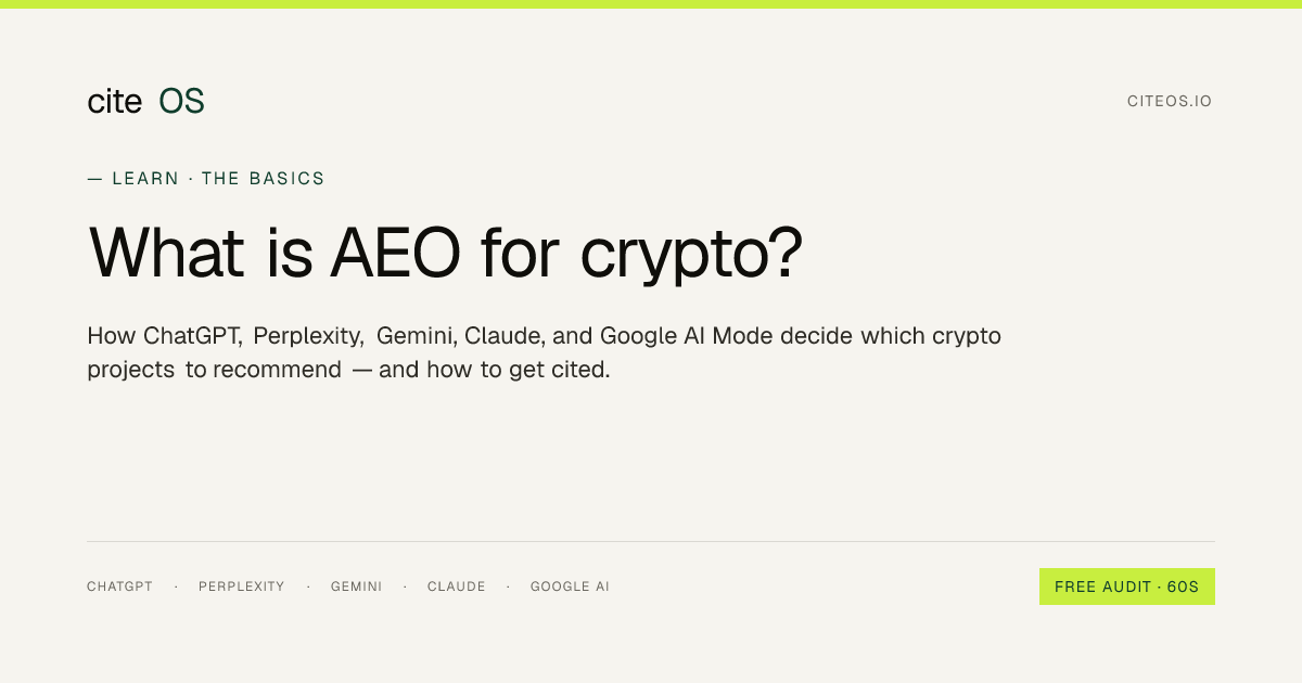 What is AEO for crypto?